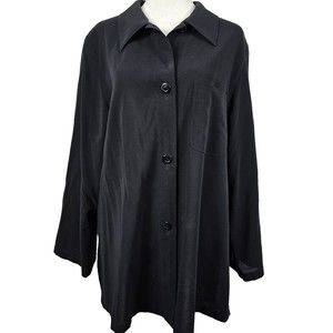 MaxMara Black Button-Up Blouse